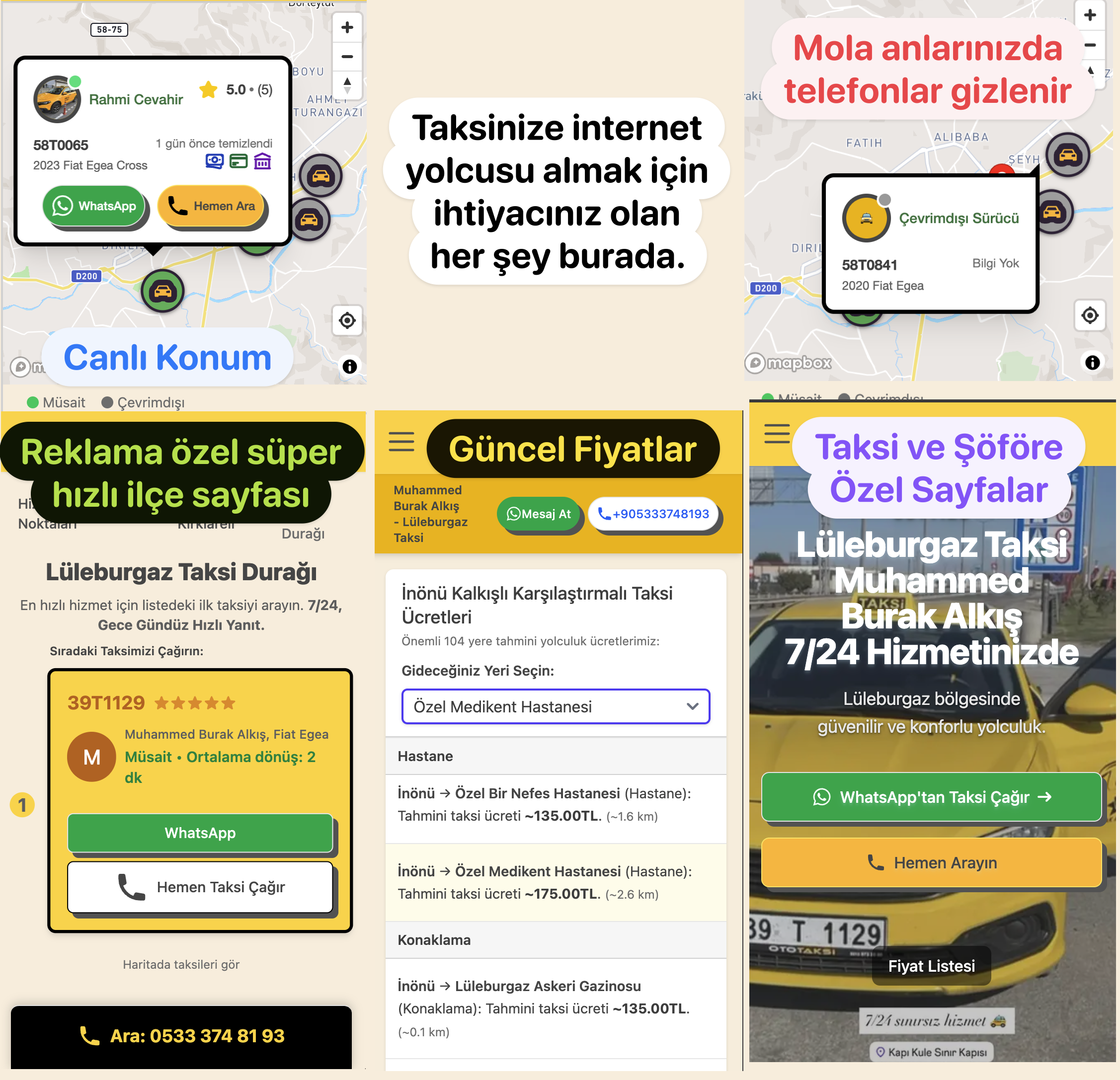 UcuzTaxi kapsamlı taksi reklamı uygulaması ekran görüntüsü